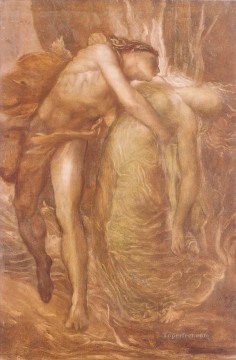 ジョージ・フレデリック・ワッツ Painting - オルフェウスとエウリュディケの象徴主義者ジョージ・フレデリック・ワッツ